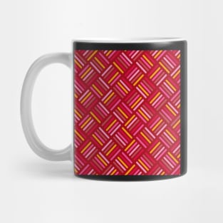 Herringbone Pattern Red and Pink Mug